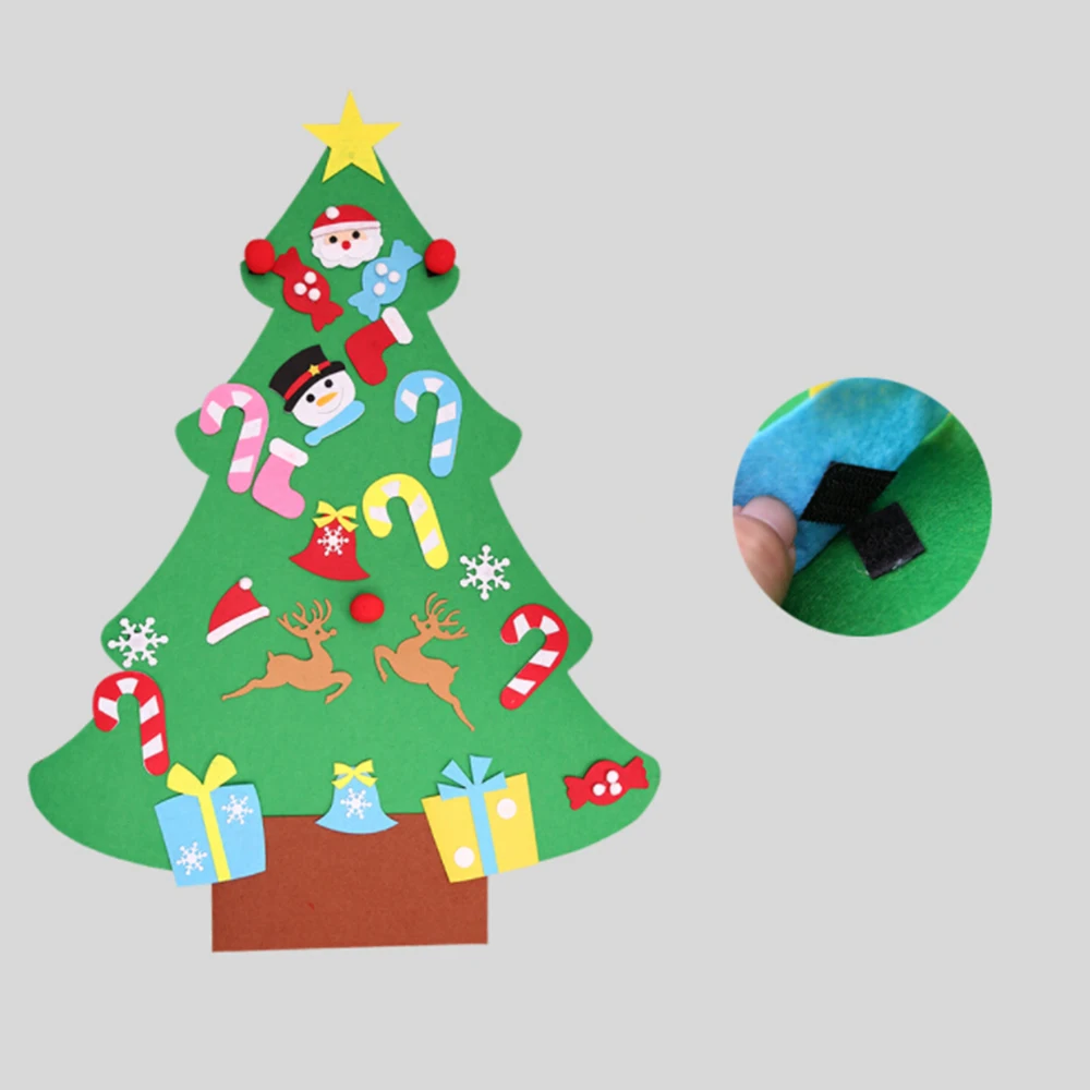 

Kids DIY Felt Christmas Tree with Ornaments Children Christmas Gifts for 2018 New Year Door Wall Hanging Xmas Decoration
