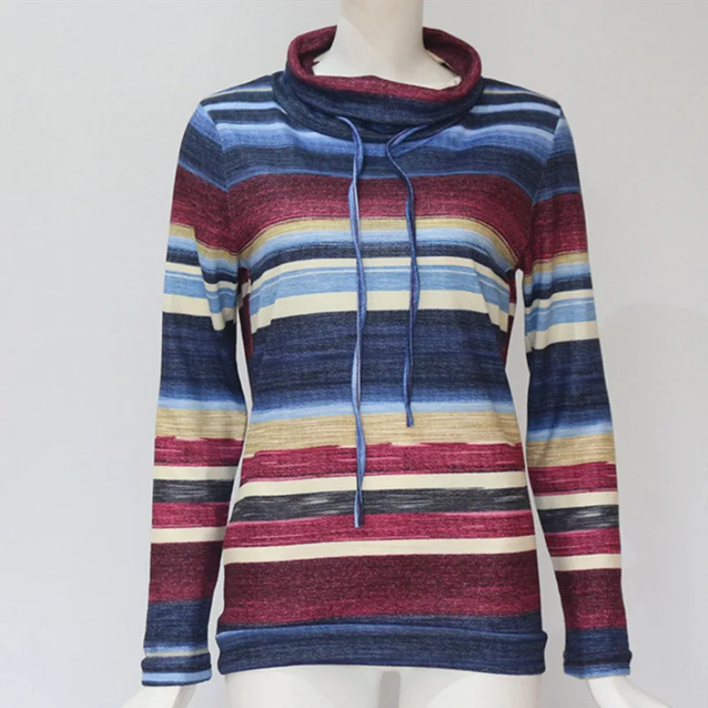 Women-Tshirt-Casual-Long-Sleeve-Pile-Collar-Pullovers-T-shirt-Spring-Autumn-Striped-Tops-Korean-Clothes(1)