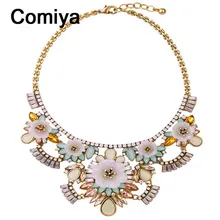 font b Boho b font ethnic acrylic chokers flowers maxi necklaces font b collare b