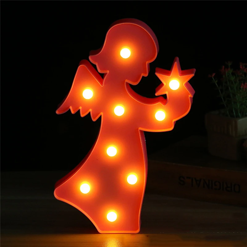 Angel Lover светодиодный ночник 3D Luminaria милый ангел пластиковый светильник Ночной светильник Marquee подарок игрушки подарок на день Святого Валентина