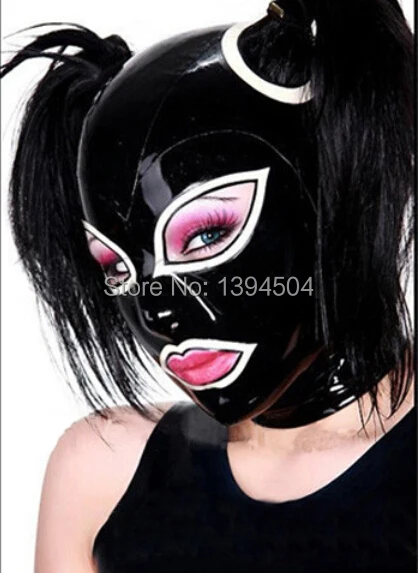 Lowest Prices 2016 Bodystocking Bodysuit Latex Mask And Hood Fetish Rubber Pull-through Holes For Hair Women Sexy Hoods Plus Size Hot Sale
