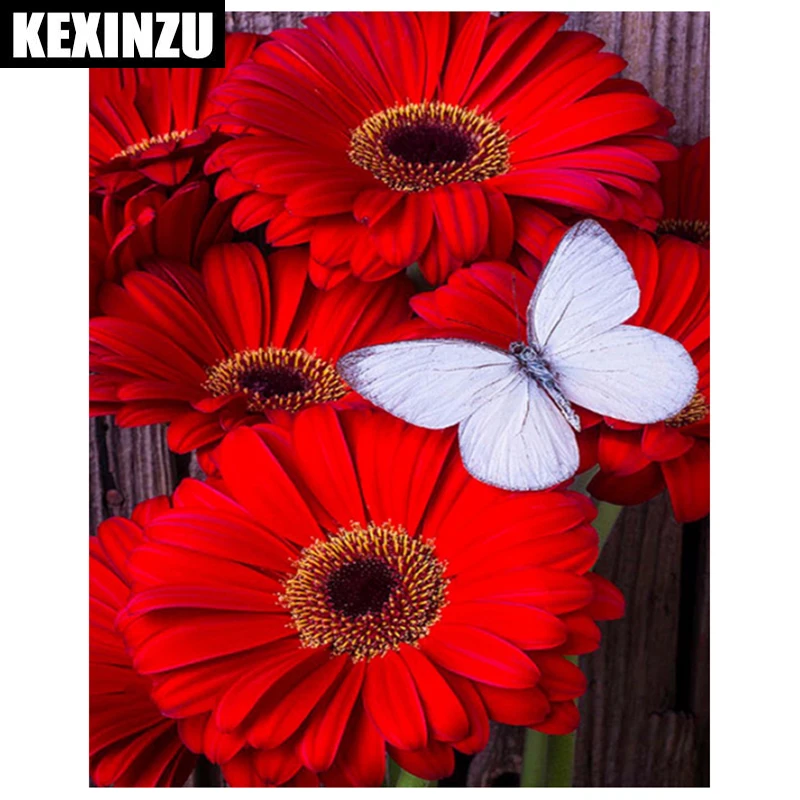 

Fashion DIY 5D Red Flower Square Diamond Painting Cross Stitch Diamond Embroidery Diamond Mosaic Home Decoration