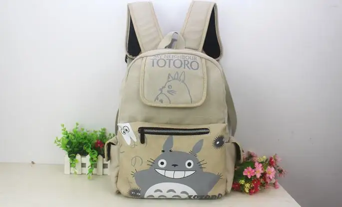 Japanese Fashion Lovely Totoro Backpacks For Women Cartoon Print Travel College Preppy Style Canvas Backpacks For
