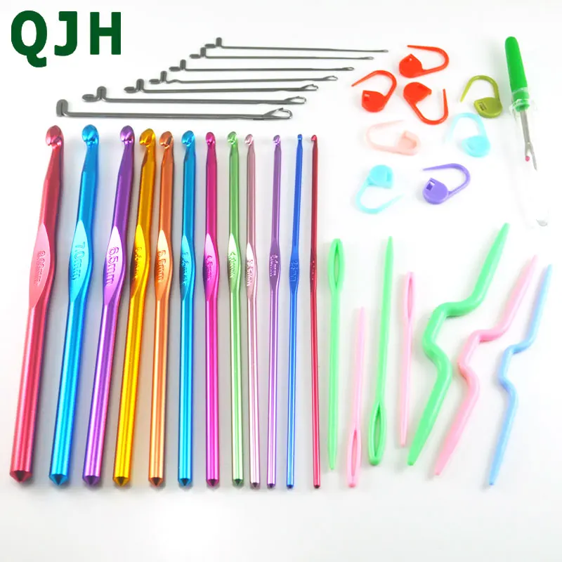 

1 set Knitting Tools Set Crochet Handicrafts Crochet Set Multicolor Crochet Knitting Needle Curves Gripper Hooks DIY Crafts Tool