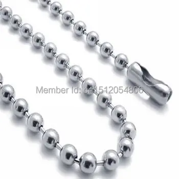 

Factory Price 2.4mm Stainless Steel Dog Tag Chains Ball Bead Chain Ball Chains Necklaces Keychains 16" to 32"