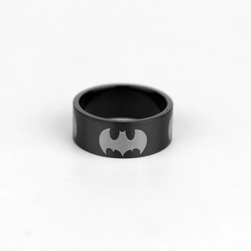 Высокое качество из нержавеющей стали DC Comics Супермен логотип БЭТМЭН супергерой кольцо Постер "Супергерои" Бэтмен Мстители кольцо - Цвет основного камня: Black