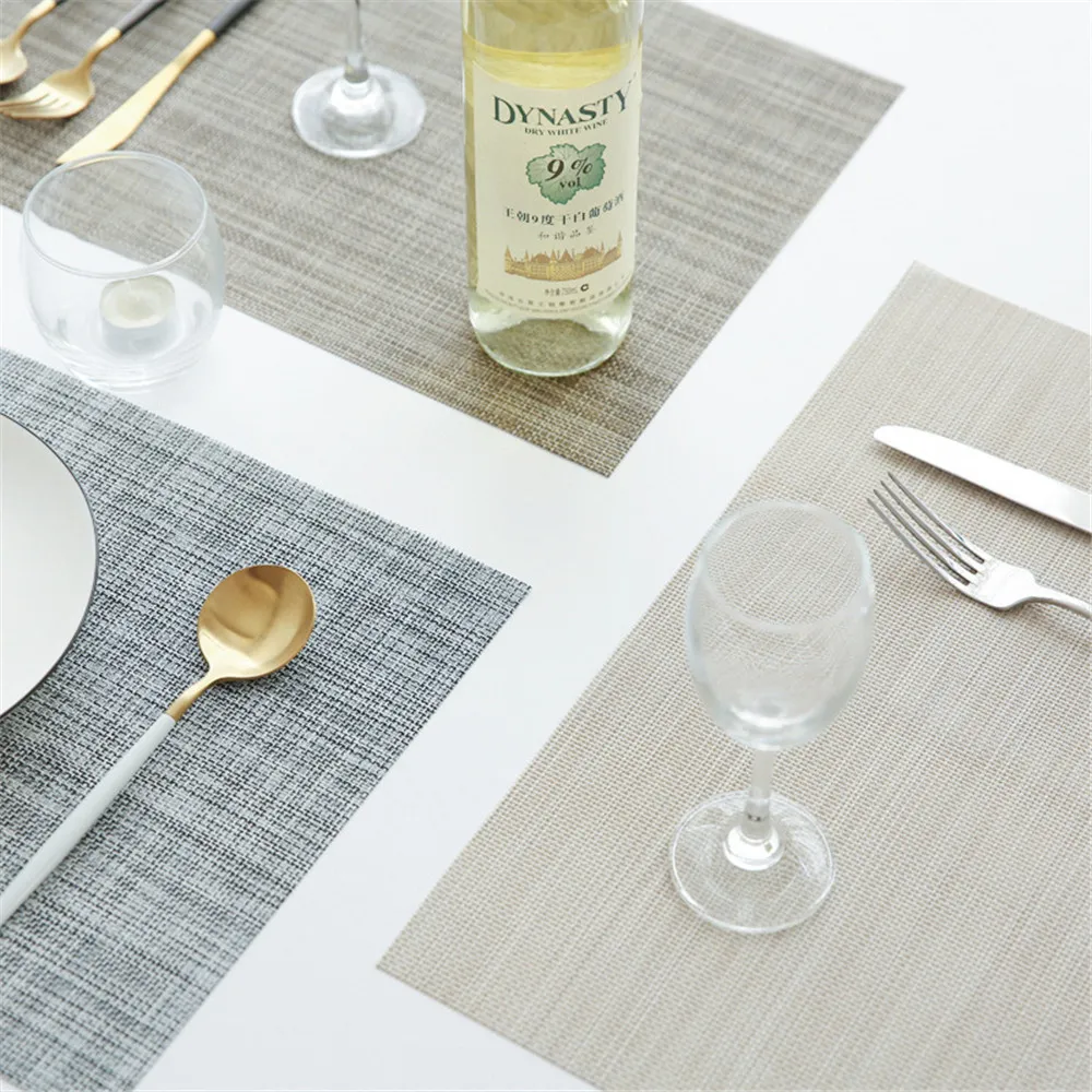 

Simple Placemat For Pad Dining Table Mat Plastic PP Heat Insulation Non-Slip Wateproof Placemats Linen Bowl Japanese Coaster