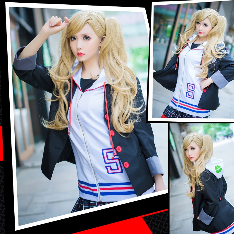 Coshome Persona 5 Ann Takamaki костюмы для косплея 4 шт./компл. школьная униформа девочек куртка