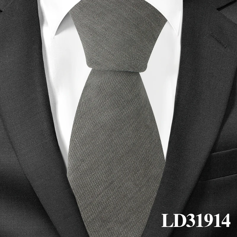 Мужские хлопковые галстуки на шею, повседневные Костюмы, обтягивающие галстуки, солидные зеленые мужские галстуки для бизнеса, 7 см ширина, свадебные мужские галстуки - Цвет: LD31914