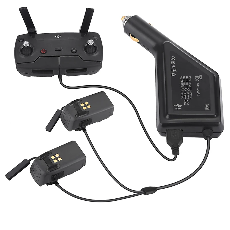 Drone Battery  Car Charger USB Port Remote Control Charging For DJI SPARK Drone Accessories 2 in 1  3 in 1 1 (4)