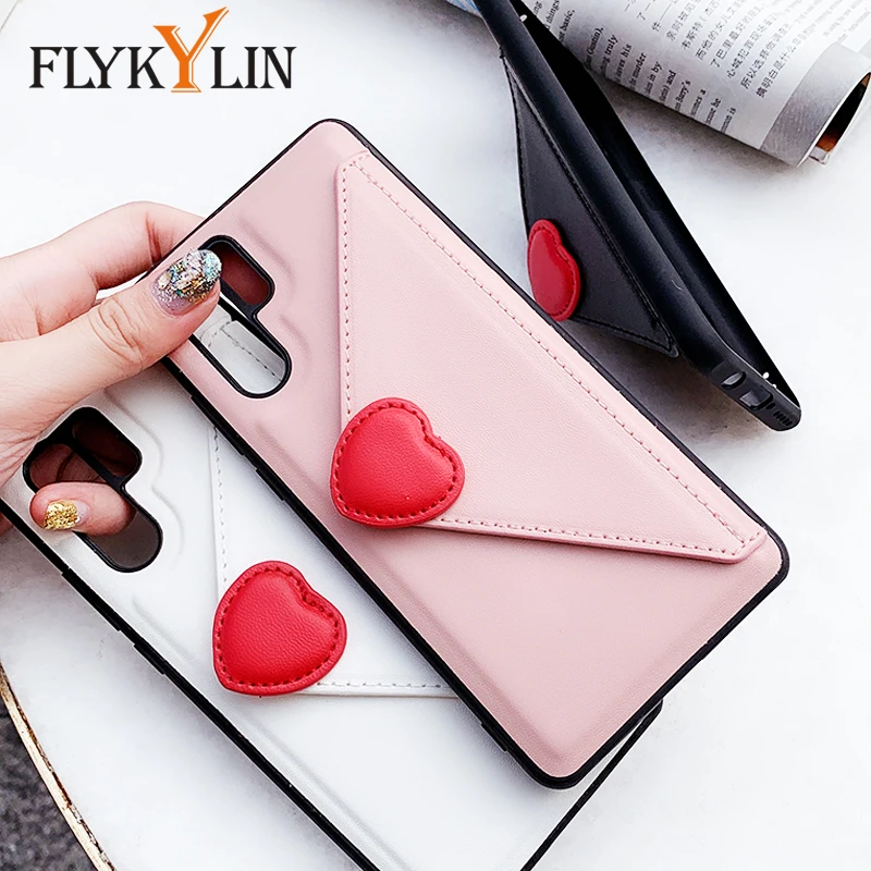 Чехол FLYKYLIN Love Heart Card для huawei P30 Pro Lite задняя крышка samsung Galaxy S10 S10e S9 Plus Note 9 чехол