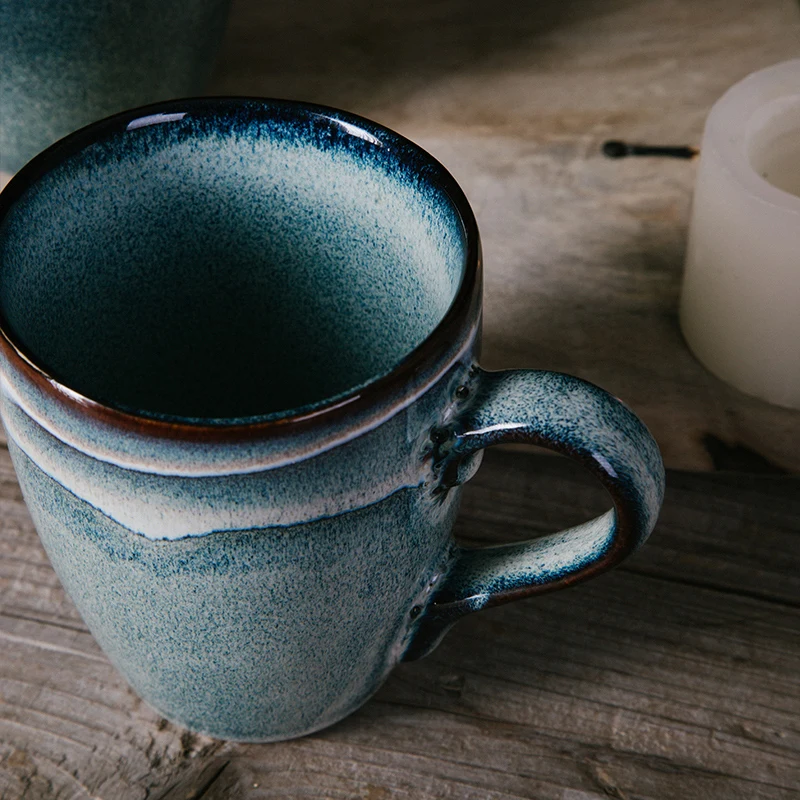 ANTOWALL японская Ретро кружка простые полосы голубой керамическая чашка для питья вина чашка для Отдыха Кофе послеобеденный чай Кружка