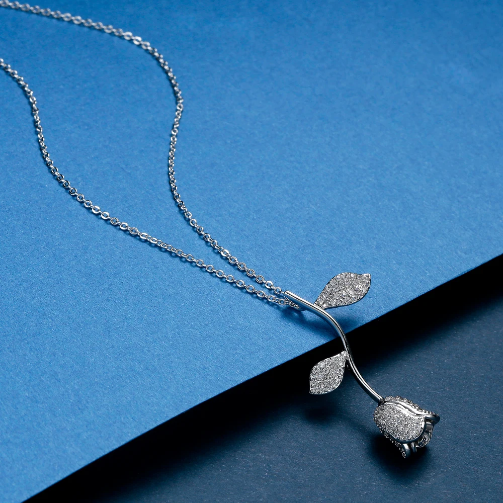 Ожерелье с натуральными розами и фианитами XL089|brand jewelry|designer jewelryjewelry brand |