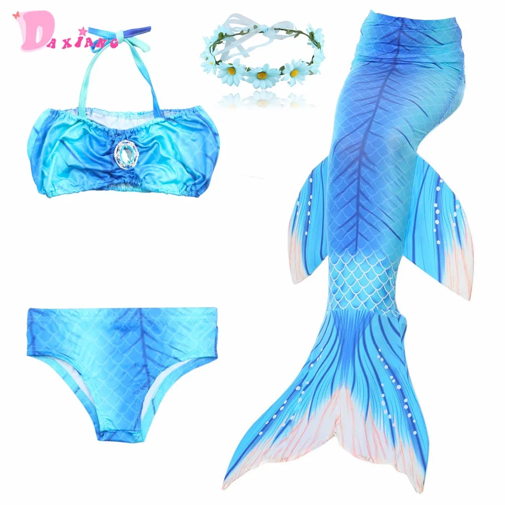 Милый комплект бикини для девочек купальник с хвостом русалки и плавником платье