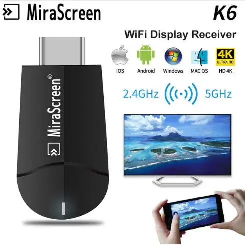 MiraScreen 4 K HD беспроводной WiFi Дисплей HDMI приемник для ТВ-тюнера 1080 P HD tv Stick Miracast зеркальное отображение AirPlay к HDTV проектору