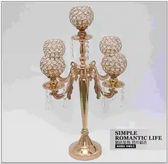 H65cm Fashion France Gold Candle Holders Crystal Tall H65cm Fashion France Gold Candle Holders Crystal Tall For Wedding Centerpieces