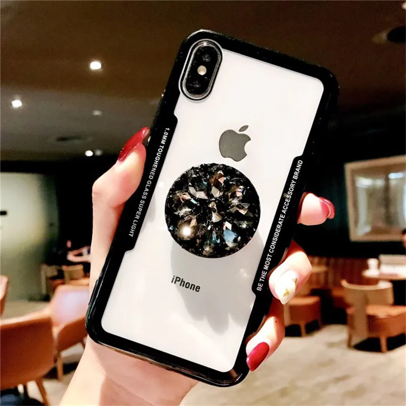 Шикарные Чехлы для Huawei Honor 20 8 9 10 Lite V20 7X 8X Nova 4 с блестящим кристаллом Air Stand coque Fundas