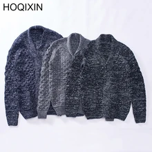 HOQIXIN свитер бренд Для мужчин v-образным вырезом Solid Slim Fit Вязание Для мужчин свитера кардиган мужской мода осень Повседневное Топы Hots 33