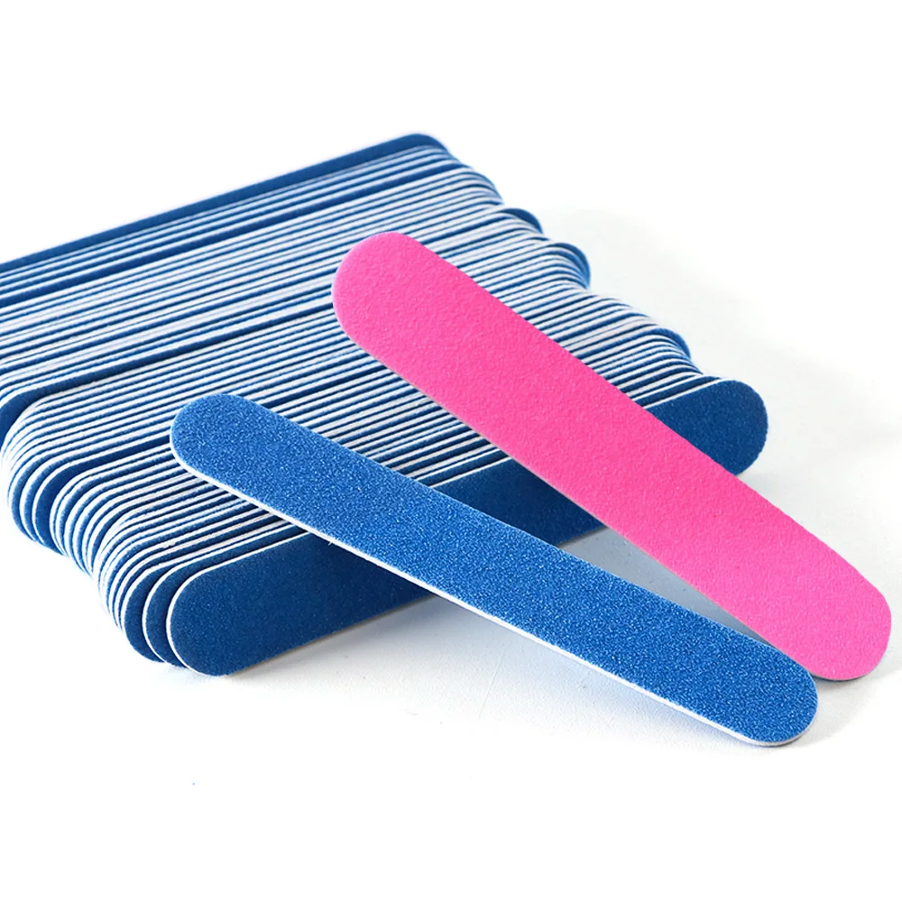 

100PCS Wooden Nail Files Double Sided Blue Pink File 240 Grit Sanding Buffer Pedicure Manicure Nail Care Gel Polish Tools TR859