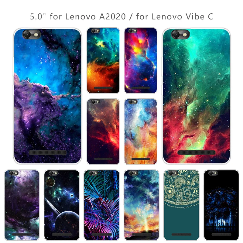 Для Lenovo A2020 Туманность чехол Роскошный ТПУ гель для Vibe C A2020a40 мягкий силиконовый