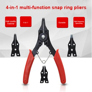 

4 in 1 Snap Ring Pliers Set Circlip Clamp Internal External High Carbon Steel Clamp Heads MAL999