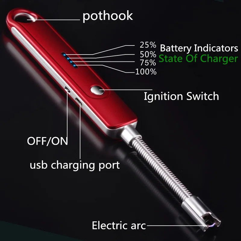 Подарочная коробка packag 360 вращающиеся USB зажигалки для сигарет длинные кухонные