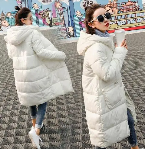 white Fdfklak женские зимние куртки высокого качества утепленная теплая верхняя одежда женская куртка с капюшоном зимнее пальто Женская парка с хлопковой подкладкой - Цвет: white