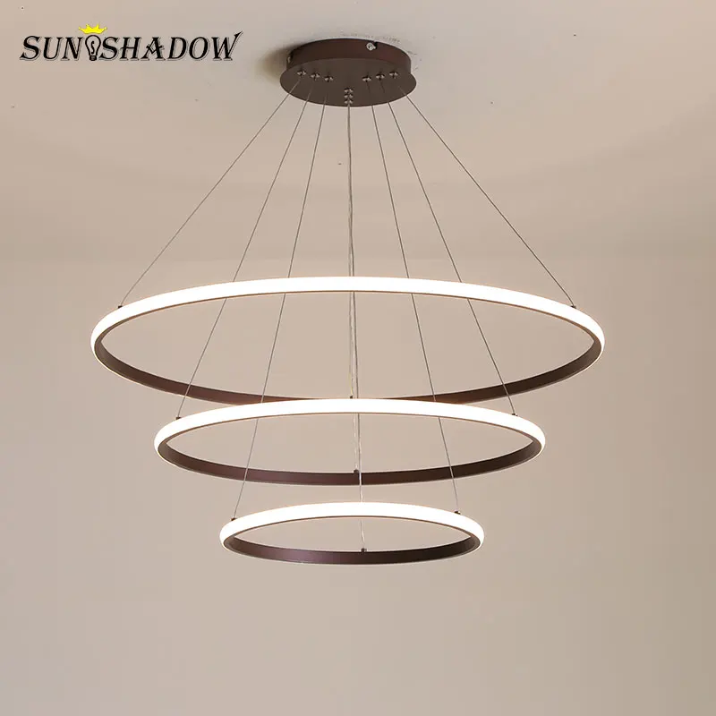  Outer Shine Modern LED Chandelier White&Black&Coffee Lamps Led Ceiling Chandeliers Lighting For Liv - 32991410810