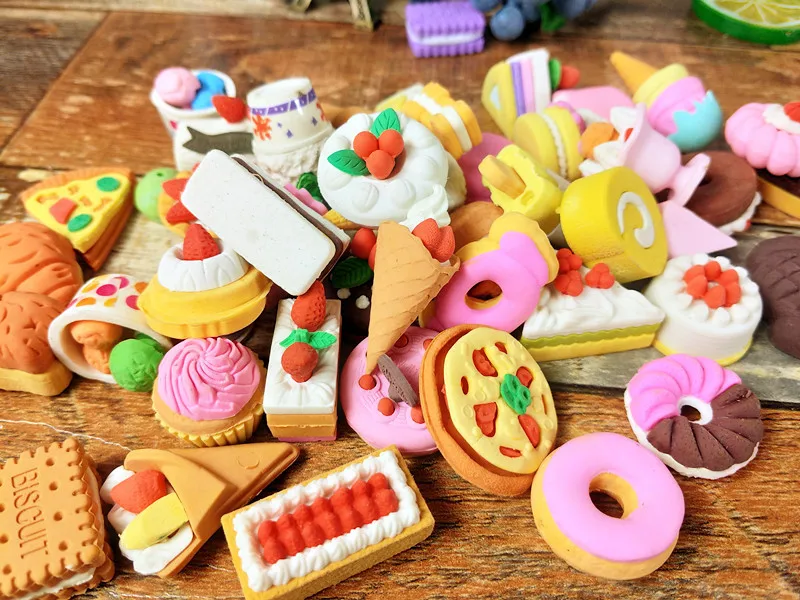 Borrachas para Lápis Kawaii Borracha Bonito Criativo Bolo Sorvete Quebra-cabeça Escola Estacionária Crianças Presente Frete Grátis 60 Pçs 2 Cheap Apagador