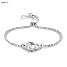 Женский браслет наручники Регулируемая цепь 316l нержавеющая ювелирный стальной браслет титановые браслеты для женщин