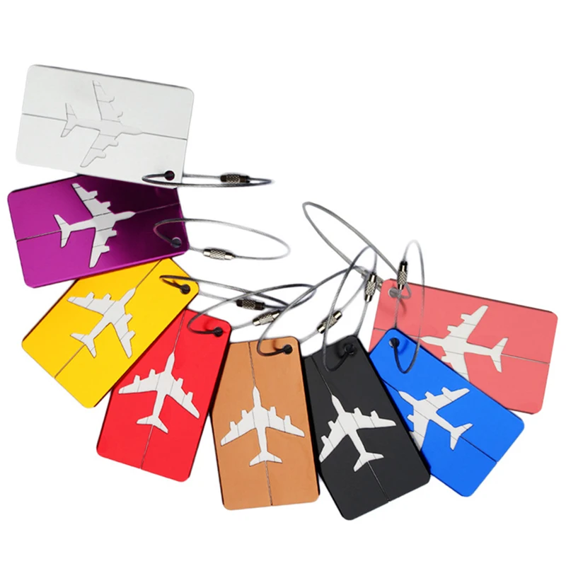 Travel Aluminium Luggage Tags Suitcase Label Name Address ID Baggage