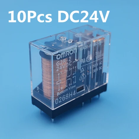 10 шт. Omron G2R-2 DC12V 24V 8Pin печатного монтажа DPDT реле питания 5A/250VAC - Габаритные размеры: 10Pcs DC24V