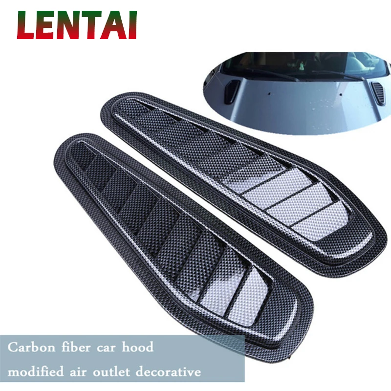 

OVERE 1Set Carbon Fiber Car Air Flow Vent Intake Hood Scoop Vent Bonnet Cover For Fiat Punto Volkswagen VW Polo Passat B7 B8