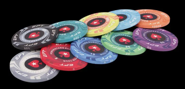 EPT European Poker Chips Set with Value Ceramic Chips Pokerstar Poker Set Tour Handfeel Professional Casino Chips