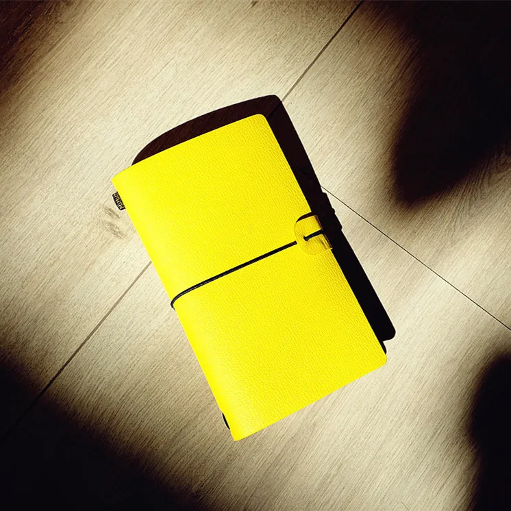 

"Miss Mango" Yellow Color Faux Leather Notebook Weekly Planner Blank Free Note Study Diary Journal