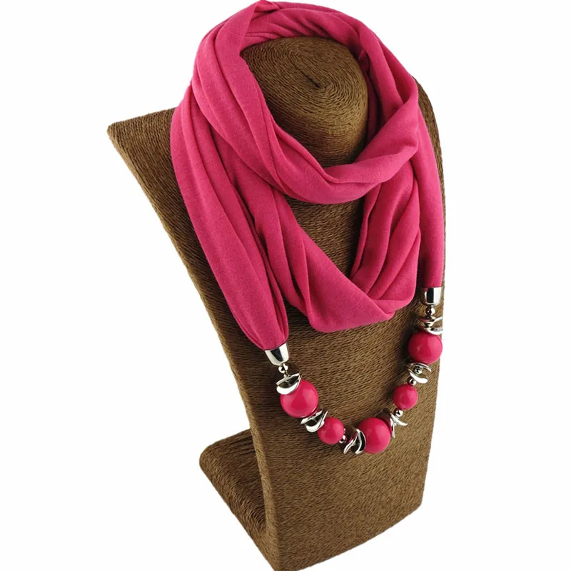 Модный дизайнерский шарф, этнический шифон, Одноцветный воротник, кисточка, великолепные подвески с бусинами, ювелирные изделия, ожерелье, шарф, женские шали, шарфы