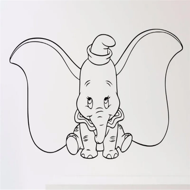 Dumbo Elephant Wall Decal Cartoons Vinyl Sticker Animal Home Kids