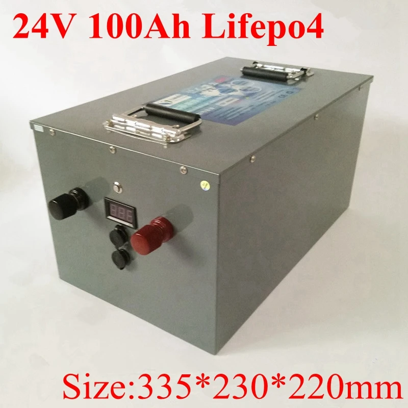 

Waterproof 24V 100AH Lifepo4 Battery Electric Bicycle Voltage Display for 4800W Solar Forklift EV AGV UPS + 29.2v 10A Charger