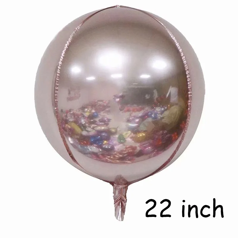 Розовое золото серебро 4D круглые воздушные шары из фольги для украшения дня рождения свадебные вечерние принадлежности для декора детские игрушки для душа - Цвет: 22 inch Rose gold