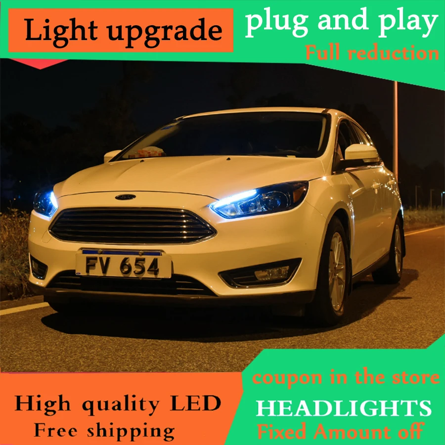 D YL автомобильный Стайлинг для Ford Focus 3 светодиодный фары 2015 2016 focus ST стильный DRL H7 Hid
