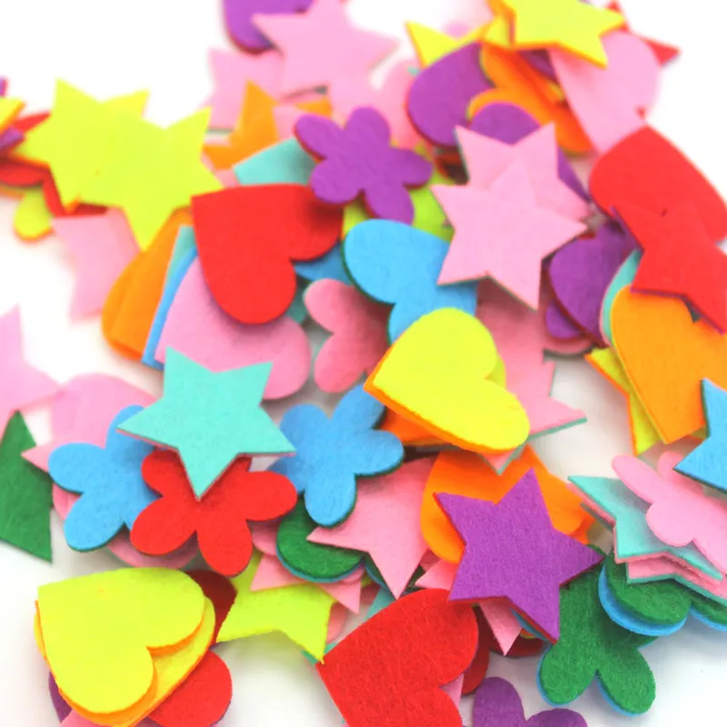 Laser Cut Felt Flowers Piece 1mm Non Woven Felt Fabric Heart/star
