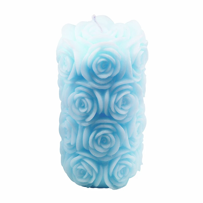 

Nicole Silicone Mold for Handmade Soap Candle Making 3D Cylindrical with Rose Relief Mould