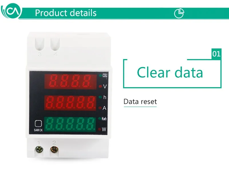 ELECALL D52-2047 din-рейку цифровой измеритель мощности счетчик энергии AC80-300V вольтметр переменного тока 0-100A амперметр