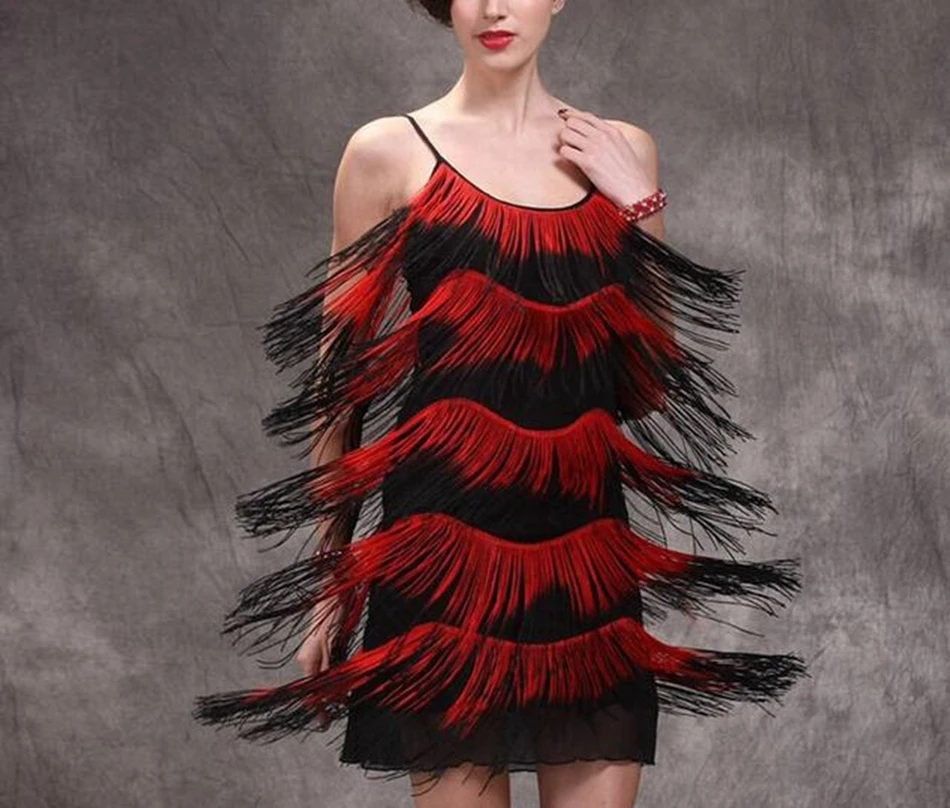 Fringe Dress With Red Sequin Flapper Dress Red Sequin Plus Size