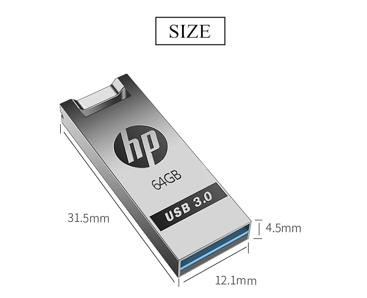 Металлический флэш-диск hp 64GB USB3.0 16GB 32GB 64GB 128 GB, флеш-накопитель на кнопке, флеш-накопитель, милый мини USB карта памяти, Прямая поставка
