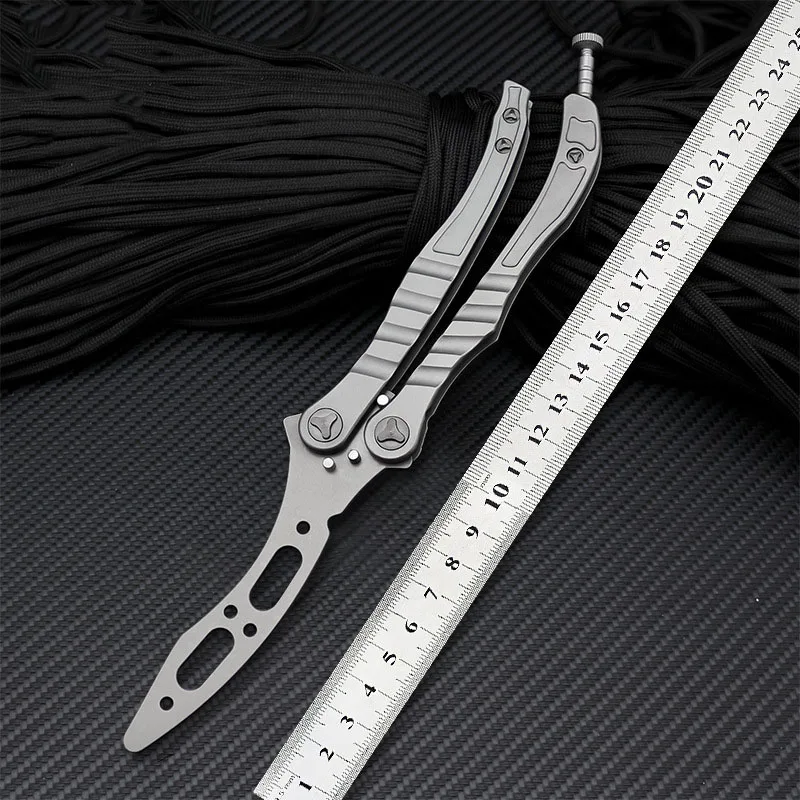 

Dropship butterfly knife Micro technique steel butterfly in Knife rivets bolts butterfly trainer game training folding knife
