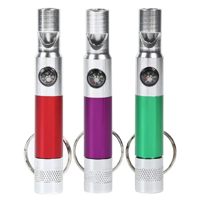 

Multi-Function Mini Ultra Bright LEDs Light Keychain Compass Whistle Torch Lamps