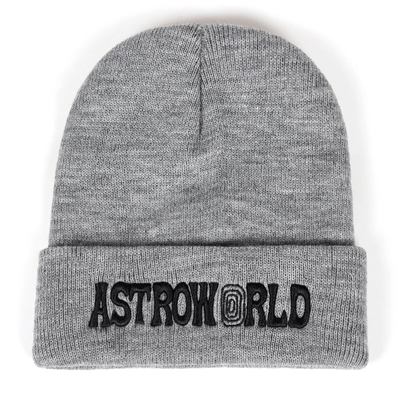 Travi$ Scott вязаная шапка ASTROWORLD Beanie с 3D вышивкой Astroworld Лыжная теплая зимняя шапка унисекс Трэвиса Скотта Skullies& Beanies