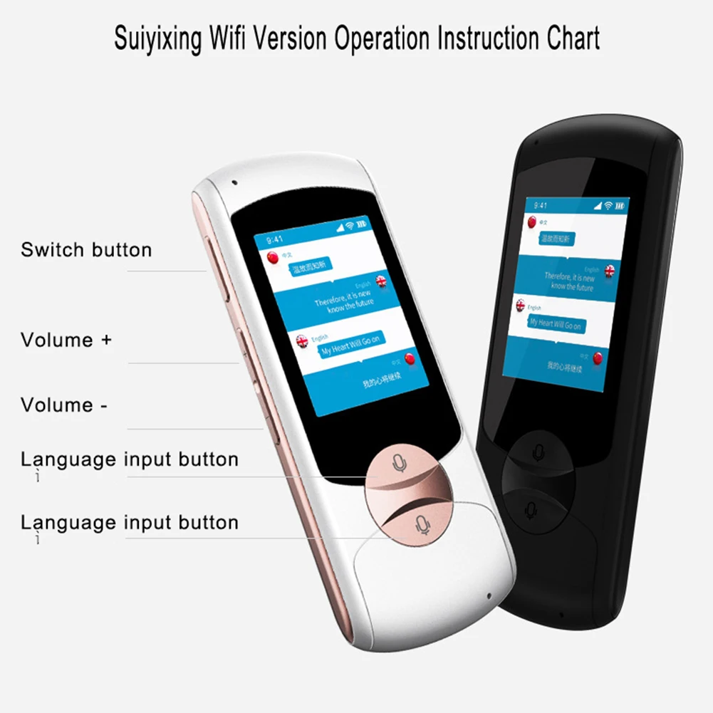 Интеллектуальный офлайн-переводчик поддерживает 41 язык для путешествий за рубежом обучения офлайн-переводчика машины рекордер