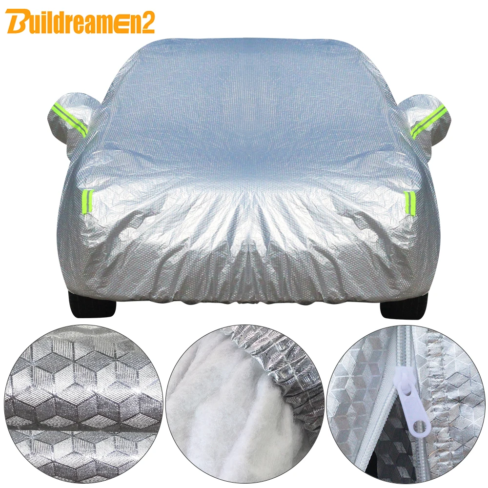 Buildremen2 Dicken Auto Abdeckung 3 Schicht Aluminium Folie + Polyester  Taft + Baumwolle Wasserdichte Sonne Regen Hagel Beständig Auto Abdeckung -  AliExpress